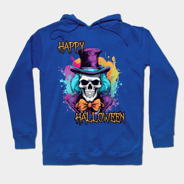 Spooky Skeleton Happy Halloween Hoodie by DivShot 